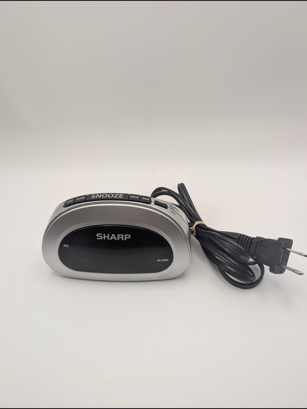 Digital Sharp Alarm Clock Cosmic Silver Red LED Display Tested And Working